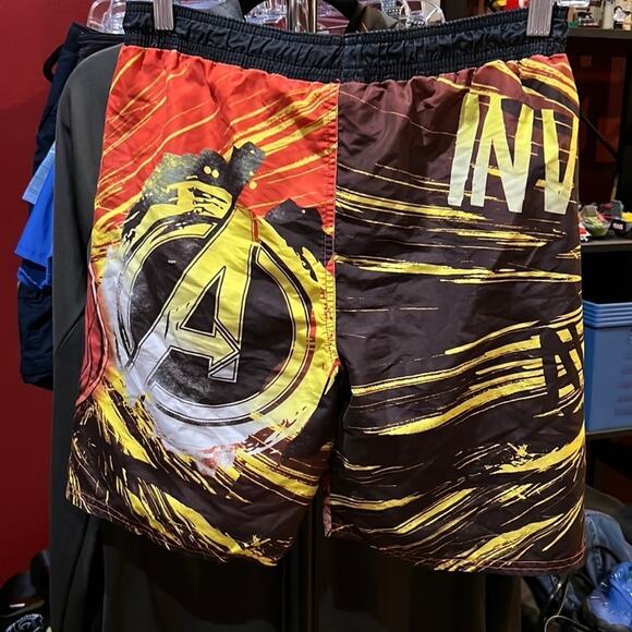 Swim Trunks Shorts Marvel Avengers Boys Sz L 10/12 fun bright reds - Picture 5 of 6